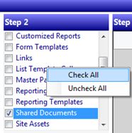 check uncheck multiple list library